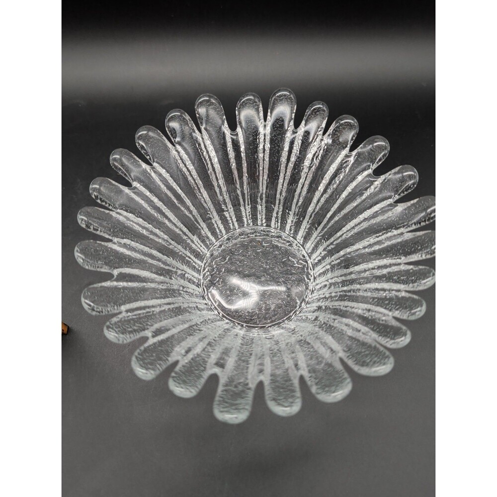 BLENKO Art Glass #847S Textured Crystal Scalloped 7" DAISY BOWL
